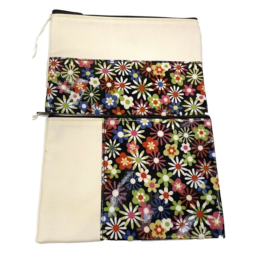 daisies Colorful pouch makeup hygiene toiletry clutch clutch bag tropical READ